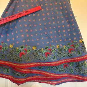 Williams Sonoma Blue Floral French Style Vintage Tablecloth